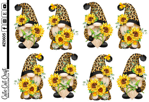 XL Sunflower Leopard Gnomes