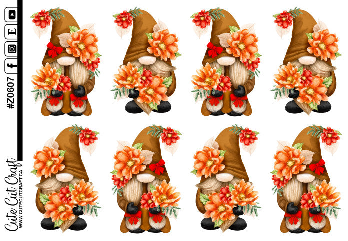 XL Fall Flower Gnomes