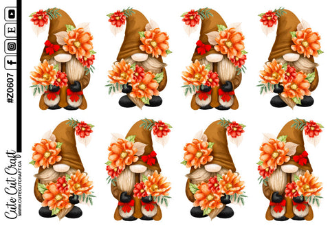 XL Fall Flower Gnomes