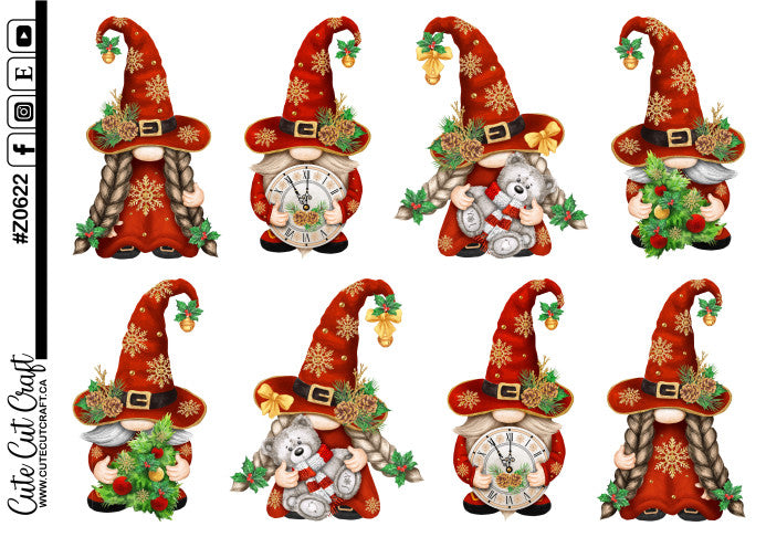 XL Red Hat Gnomes