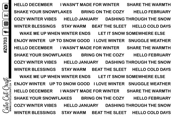 Winter Line Quotes || Deco Sheet