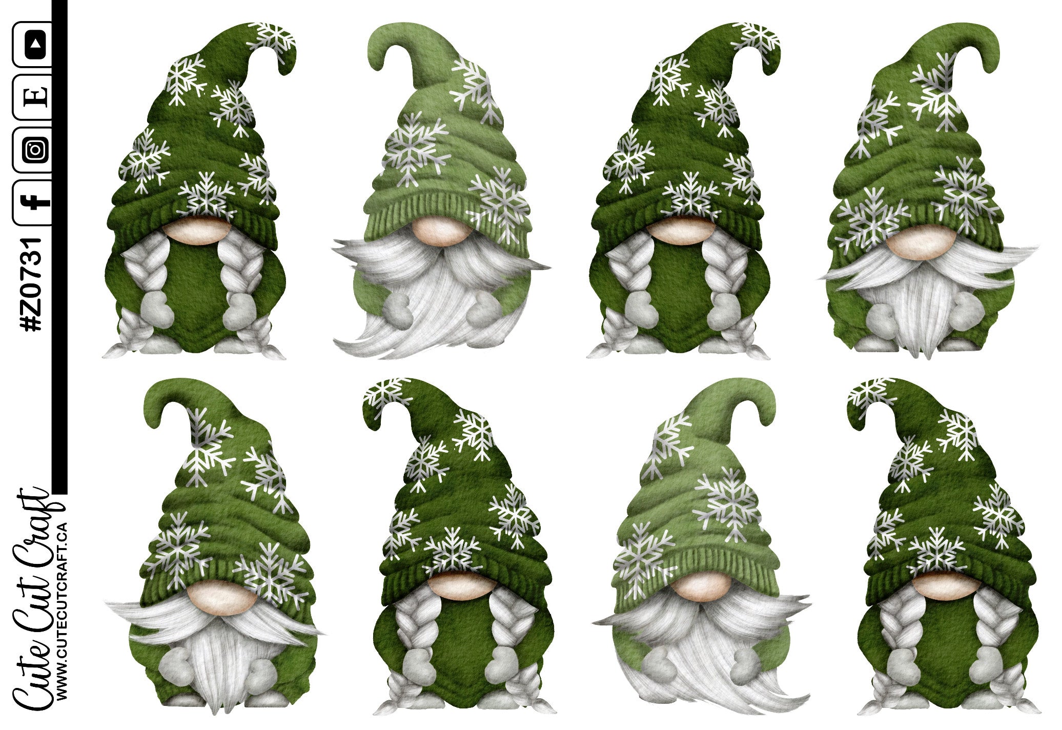 XL Green Snowflake Gnomes